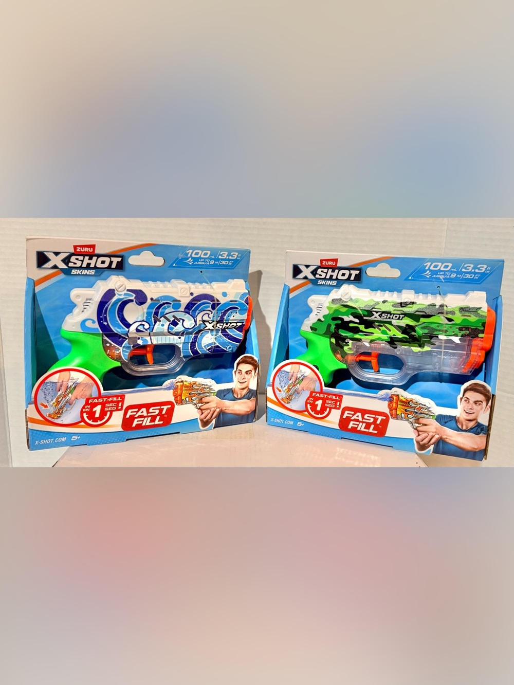 Zuru X Shot Skins Fast Fill Nano Water Blasters Lot of 2 Brand New